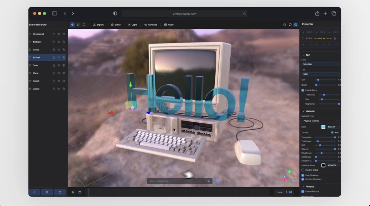 The Browser Lab: 3D Editor