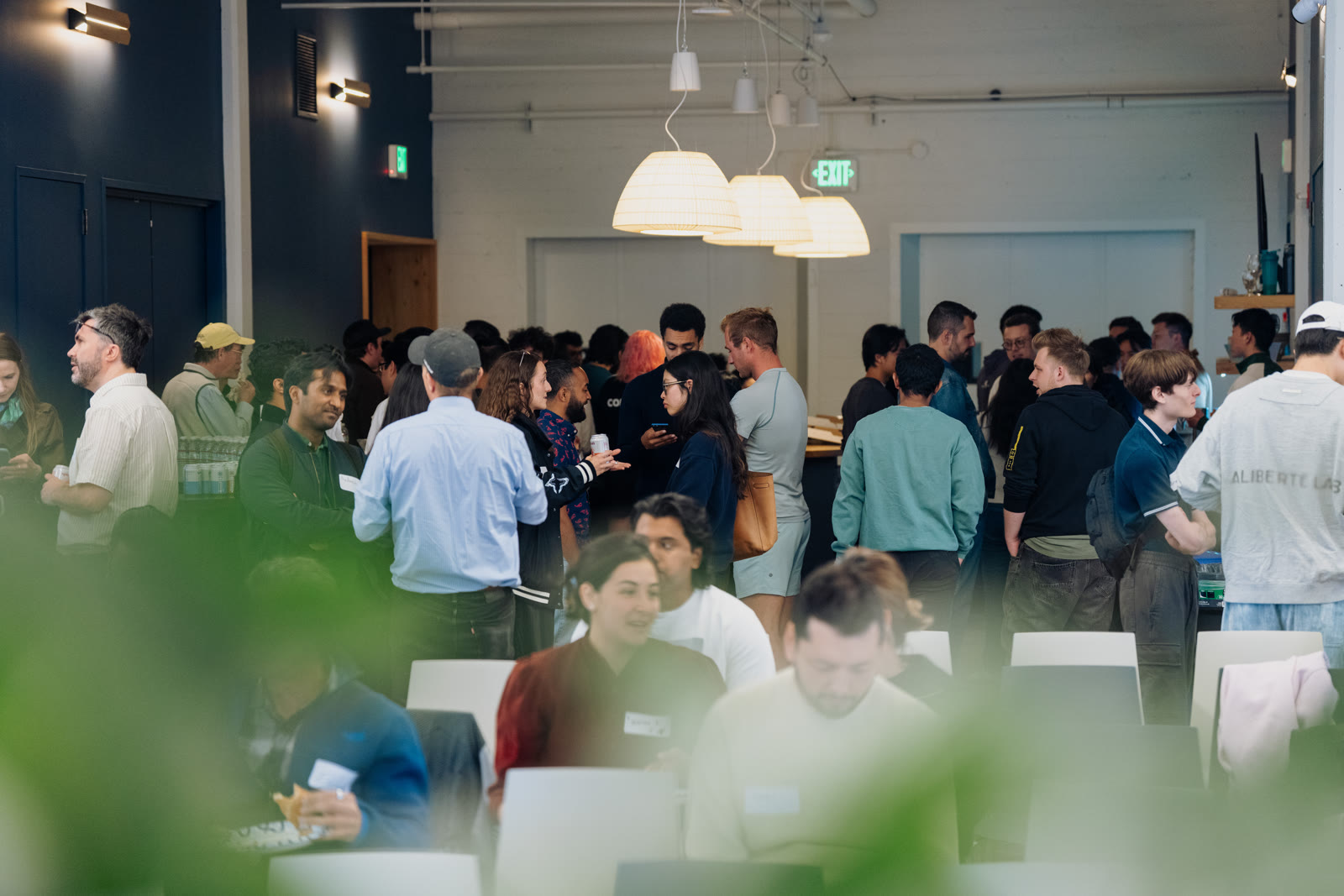 An event space filled with participants